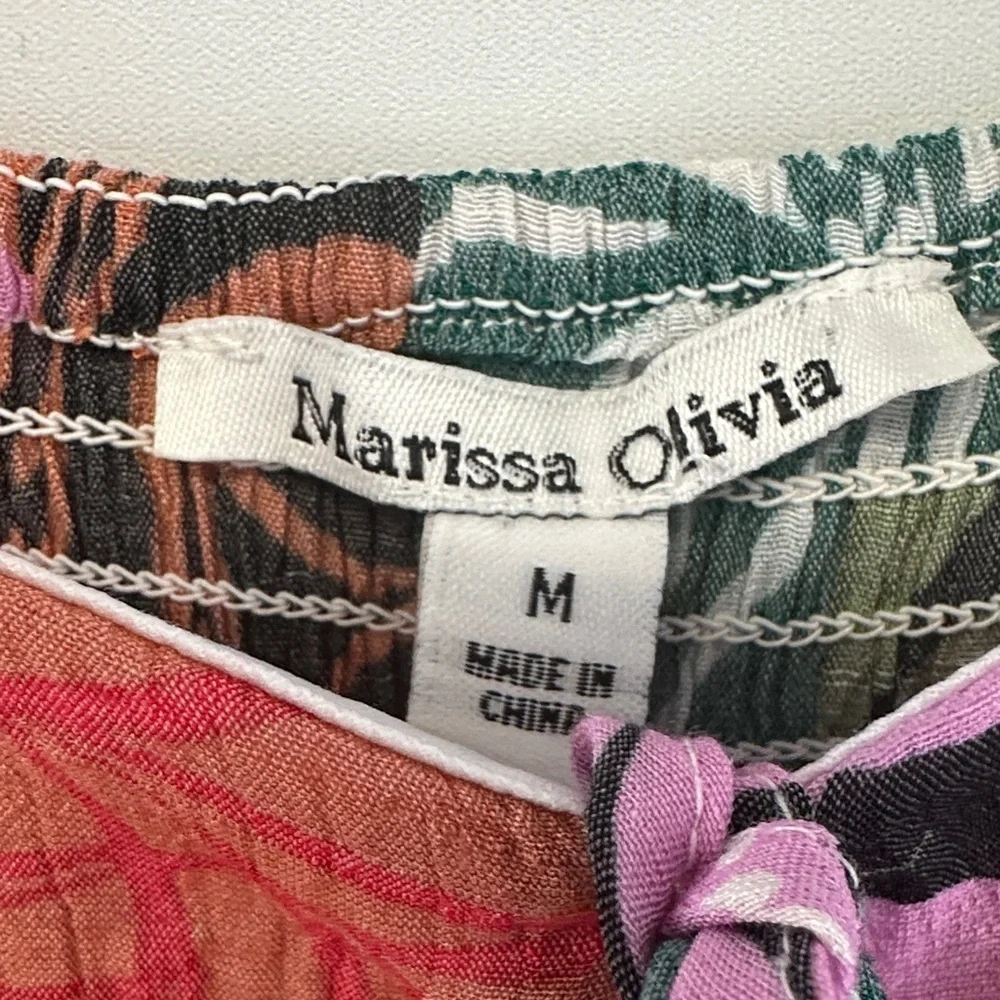 Marissa Olivia Patchwork Floral Tie Front Mini Dress Boho Cottagecore M